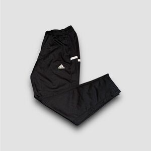 ADIDAS Aeroready Size Large Black /White 3 Stripe Cuffed Women's Track Pants NWT